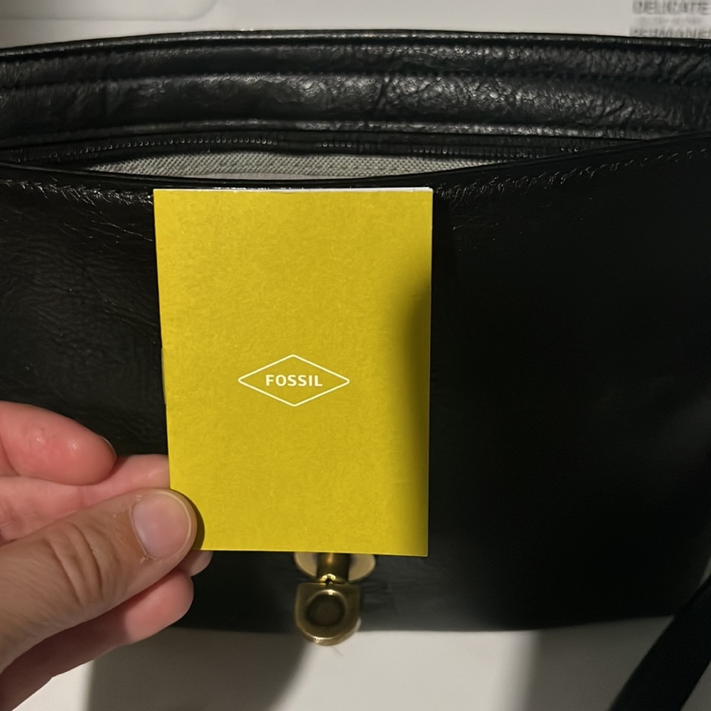 Leather Color Block Fossil Crossbody - image 3